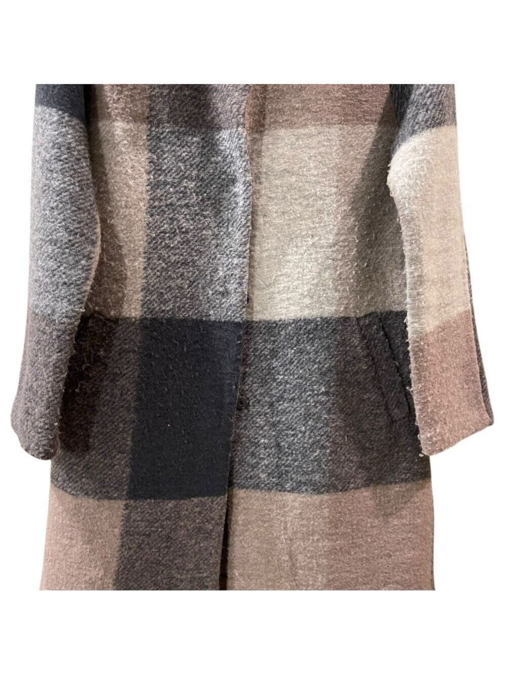Paraphrase Women's Plaid Wool Blend Overcoat Multicolor Jacket Size: Small - Picture 5 of 11
